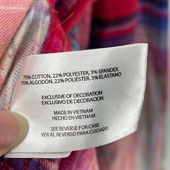 Orvis Womens Button Down Shirt Stretch Long Sleeve Plaid Pocket Red Size XL - Picture 3 of 12